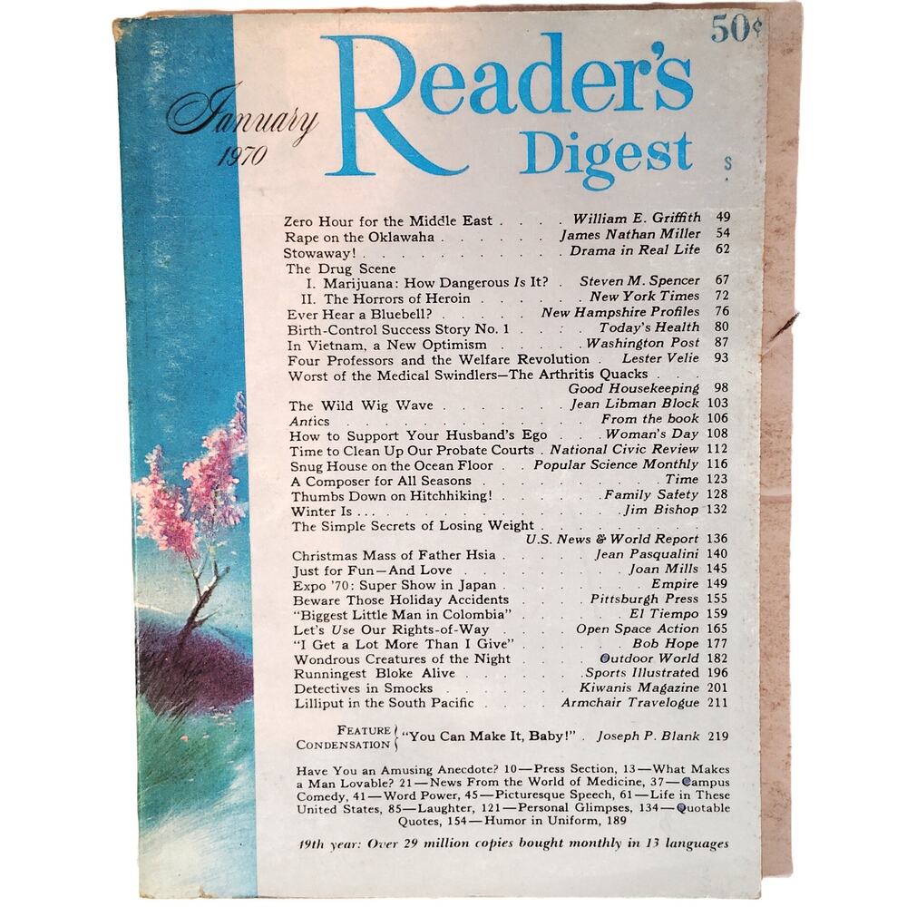 Reader's Digest January 1970 Vintage Magazine Tyrus Wong Starbright Art Cover